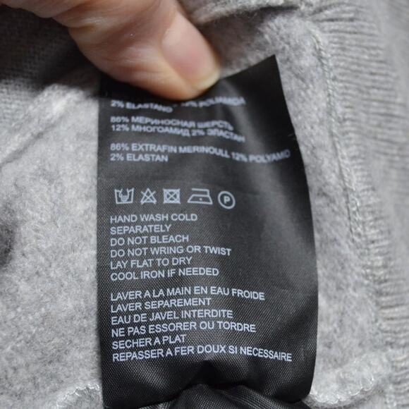 Club Monaco Men's Merino Wool Blend Gray XS Full Zip Sweater - Picture 7 of 8